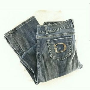 GUESS Rhinestone Straight Leg Jeans